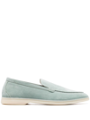 Scarosso Ludovico Suede Loafers In Green