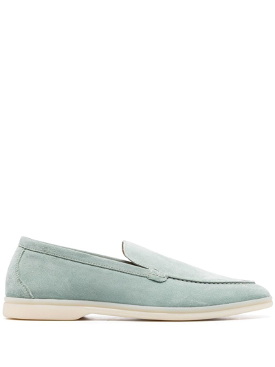 Scarosso Ludovico Suede Loafers In Green - Suede