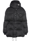Prada Womens Black Re-nylon Hooded Recycled Nylon-down Jacket In Black