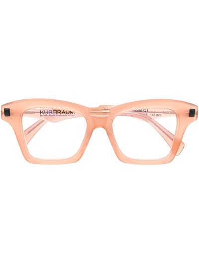 Kuboraum Frost-effect Square-frame Glasses In Pink