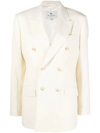 Etro Double Breasted Crepe Jacket In 白色