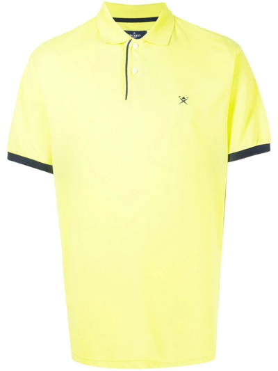 Hackett Logo-embroidered Polo Shirt In Yellow