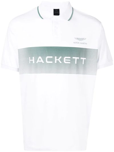 Hackett Logo-print Polo Shirt In White