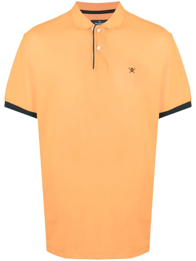 Hackett Logo-embroidered Polo Shirt In Orange