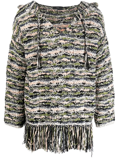 Alanui Chill Out Knitted Hoodie In Green