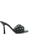 Bottega Veneta Diamond-quilt Square-toe Mules In Black