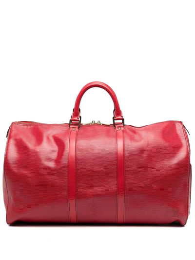 Pre-owned Louis Vuitton  Keepall 50 Tote Bag In Red