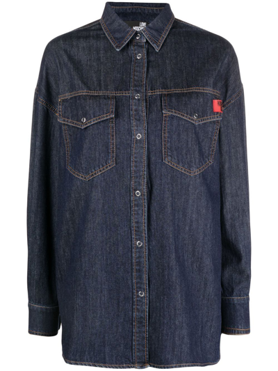 Love Moschino Denim Shirt In Blue