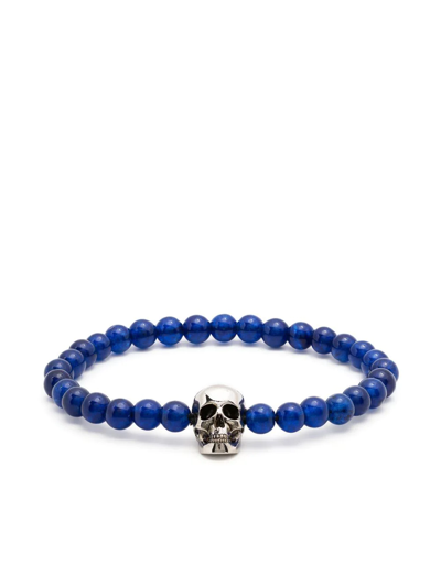 Alexander Mcqueen Skull Charm Bracelet In Blue