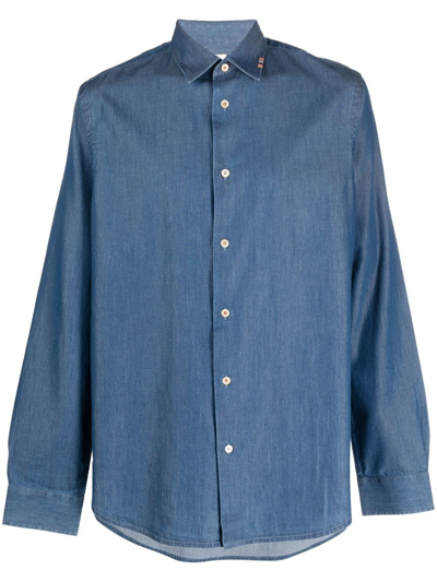Paul Smith Button-up Denim Shirt In Blue