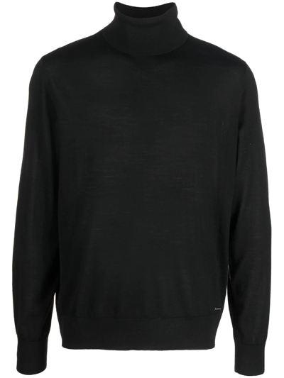 Dsquared2 Roll-neck Wool Jumper In Black
