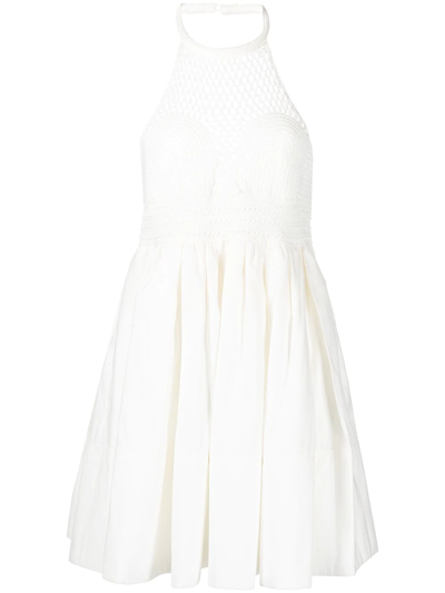 A.l.c Salines Crochet-paneled Halter Mini Dress In White