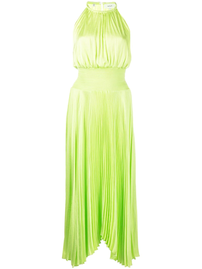 A.l.c Renzo Ii Sleeveless Pleated Midi Dress In Green