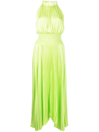 A.l.c Renzo Ii Sleeveless Pleated Midi Dress In 绿色