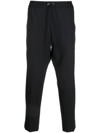 Moncler Black Drawstring Trousers In Blue