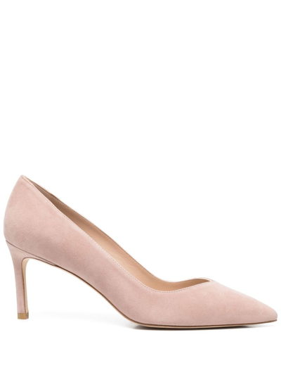 Stuart Weitzman Pointed Leather Pumps In Pink