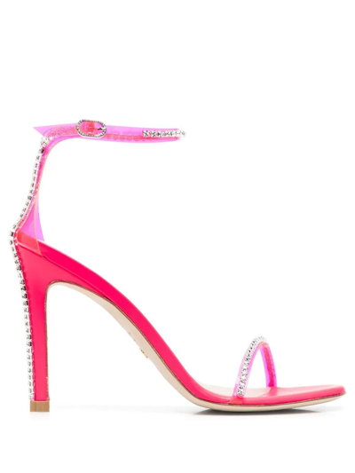 Stuart Weitzman Crystal-embellished 120mm Heel Sandals In 粉色