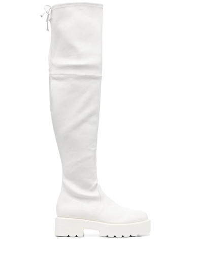 Stuart Weitzman Lowland Thigh-length Boots In 白色