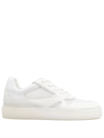 Stuart Weitzman Brooklyn Leather Sneakers In 白色