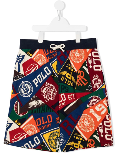 Ralph Lauren Logo-flag Print Shorts In 001