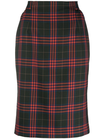 Vivienne Westwood High-waisted Check-skirt In Orange