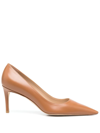 Stuart Weitzman Stuart 75mm Leather Pumps In Hazel