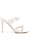 Stuart Weitzman 110mm Sw Bow Crystal Embellished Sandals In White