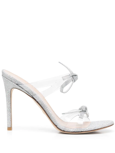 Stuart Weitzman Embellished-bow Detail 115mm Sandals In Clear Crys