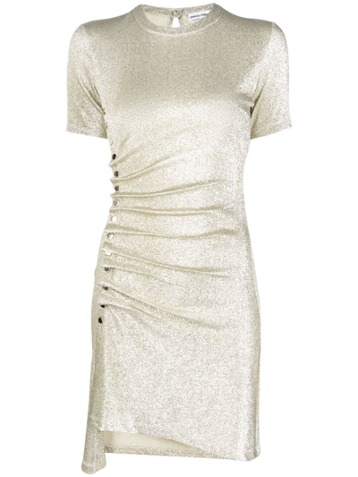 Rabanne Asymmetric T-shirt Mini Dress In Gold
