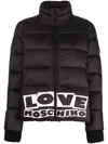 LOVE MOSCHINO LOGO-PRINT PADDED JACKET