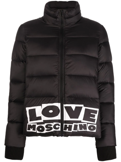 Love Moschino Logo-print Padded Jacket In Black