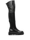 Vic Matie Over The Knee Cuissardes Gear Boot In Black