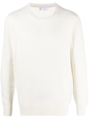 Brunello Cucinelli Crew-neck Ribbed-knit Jumper In Sand