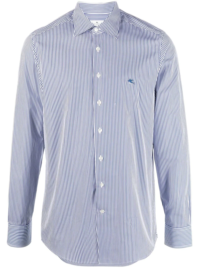 Etro Striped Long-sleeve Shirt In 蓝色