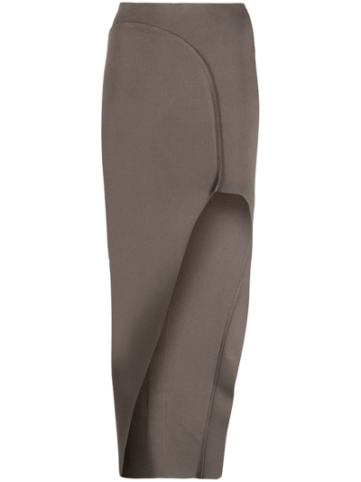 Rick Owens Grey Asymmetric Mid-length Skirt