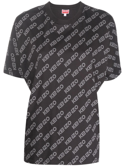 Kenzo Logo-print Cotton T-shirt In 黑色