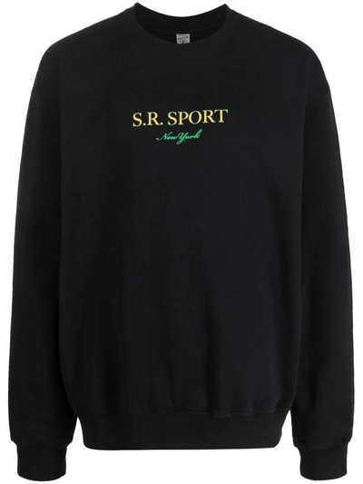 Sporty And Rich Logo-print Detail Sweatshirt In 黑色