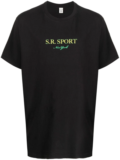 Sporty And Rich Logo-print Detail T-shirt In Black