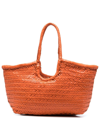 Dragon Diffusion Interwoven-design Tote Bag In 橘色