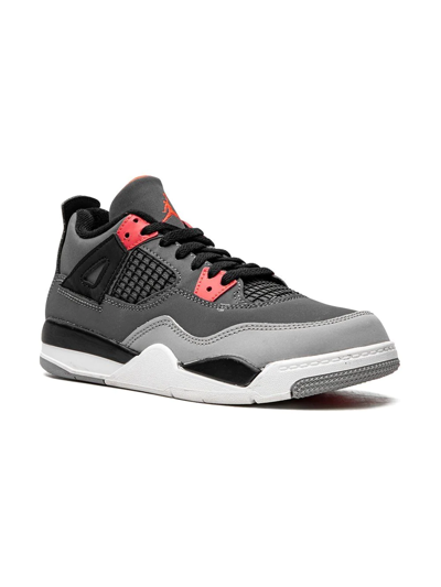 Jordan Kids' Air  4 Retro Mid Top Sneaker In Grey/red
