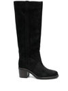 Isabel Marant Seenia Suede Knee-high Boots In 黑色