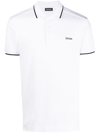 Zegna Logo-embroidered Short-sleeved Polo T-shirt In White
