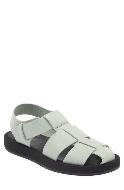 The Row Kids Grey Fisherman Sandals In Acq Aqua