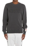 Golden Goose Golden M S Regular Sweatshirt Distressed Cotton Jersey With Logo Clothing In Gray