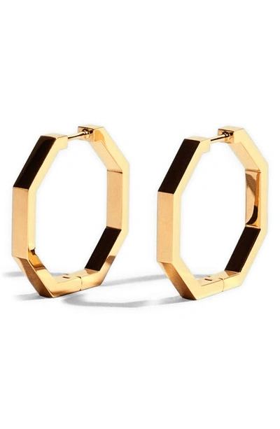 Jem Jewellry Octogone 18k Gold Earrings In 18k Yellow Gold