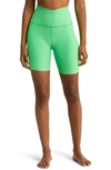 Beyond Yoga At Your Leisure Space Dye High Waist Bike Shorts In Honeydew Pop Heather