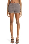 Alexander Wang T Relaxed Fit Cotton Blend Sweat Shorts In Washed Cola
