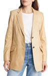 Rag & Bone Charles Lambskin Leather Blazer In Beige