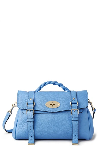 Mulberry Alexa Leather Satchel In Cornflower Blue