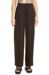 Vince Tailored Wide Leg Trousers In Black